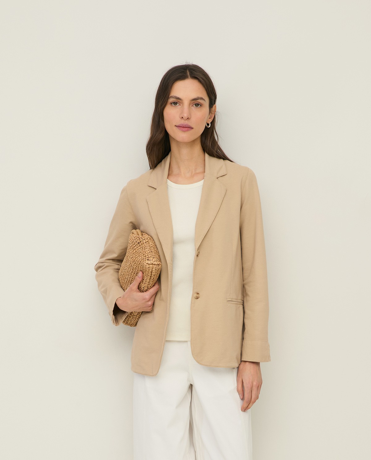 Organic-cotton blazer with buttons|Yerse 1