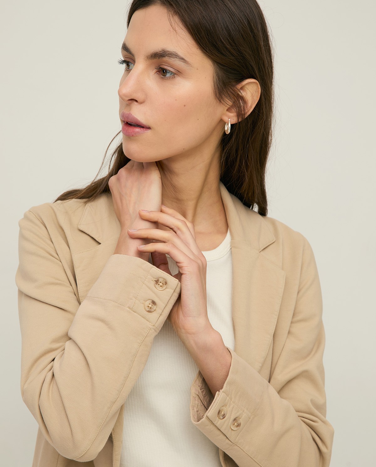 Organic-cotton blazer with buttons|Yerse 2