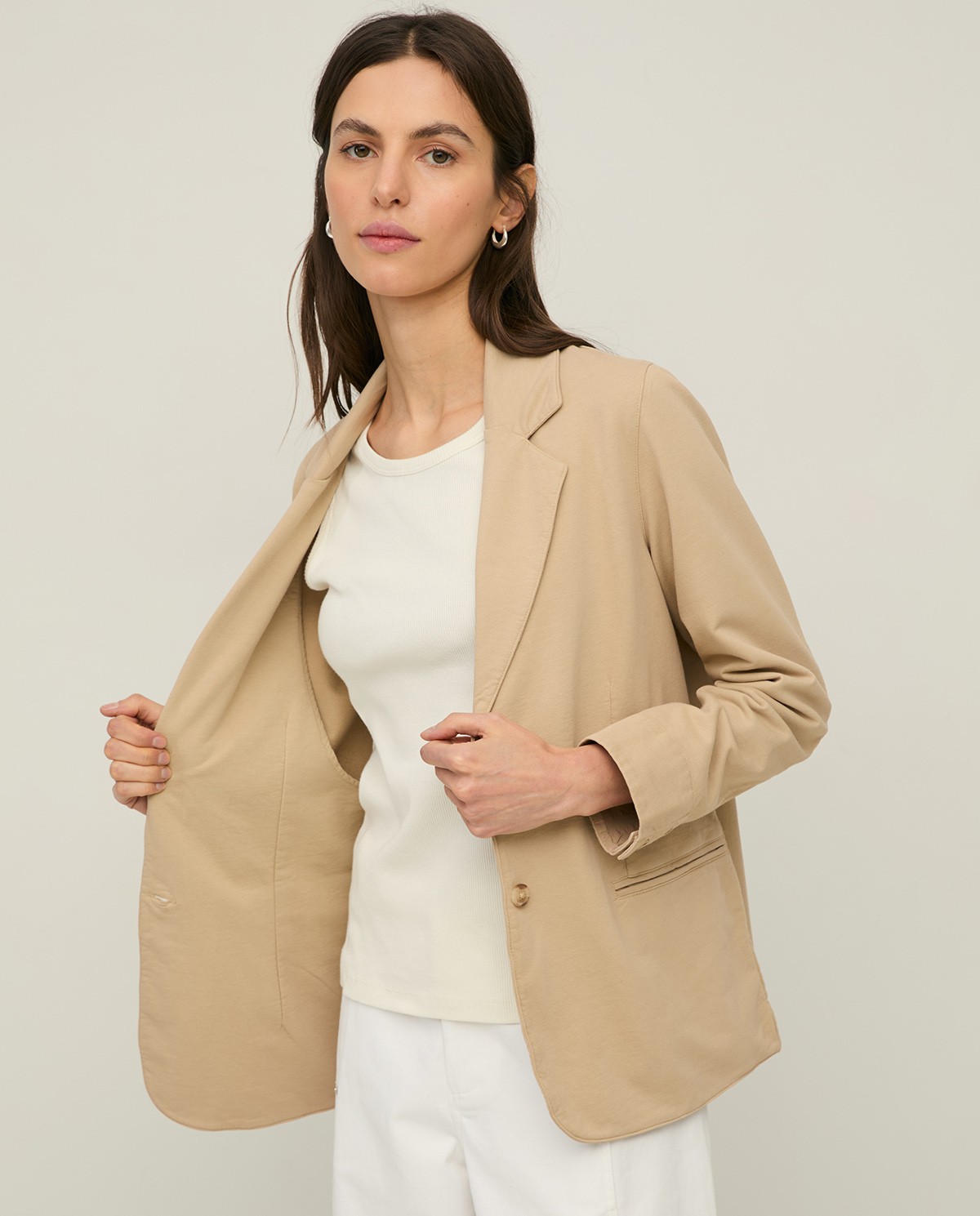 Organic-cotton blazer with buttons|Yerse 4