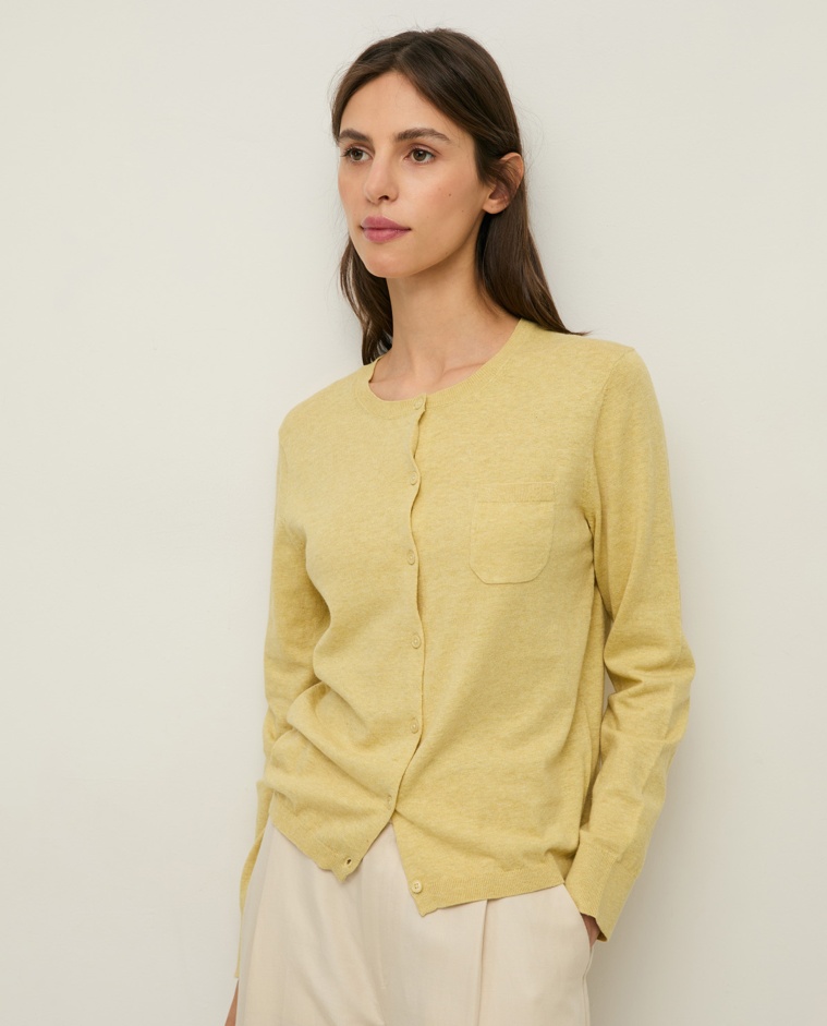 Long-sleeve organic-cotton cardigan|Yerse
