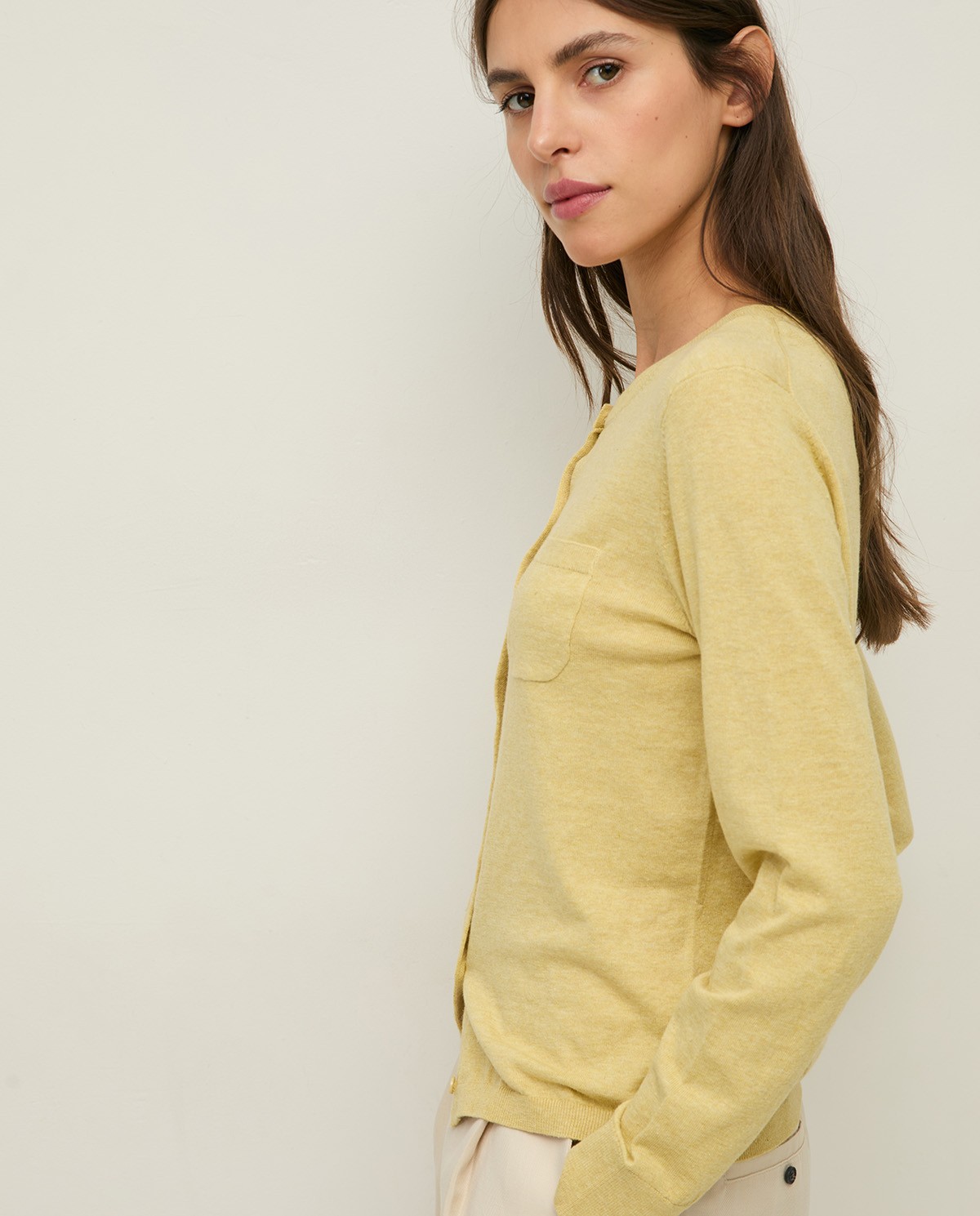 Long-sleeve organic-cotton cardigan|Yerse 3