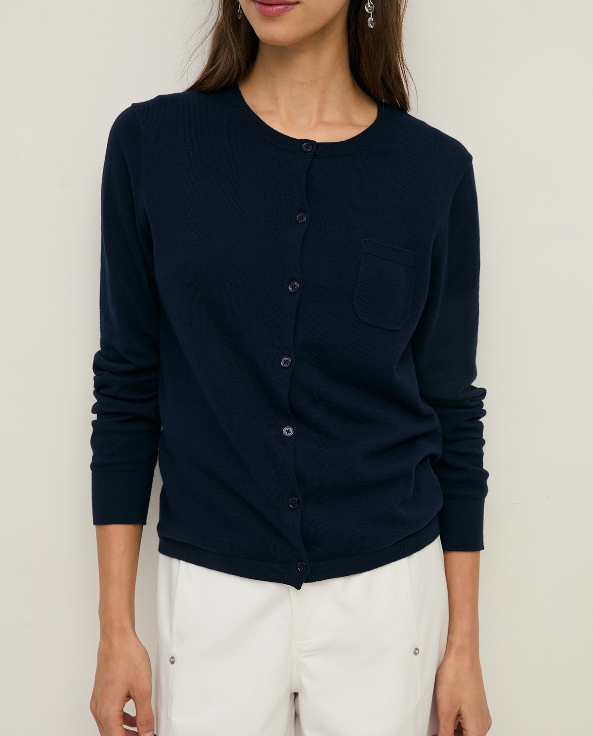 Long-sleeve organic-cotton cardigan|Yerse 1
