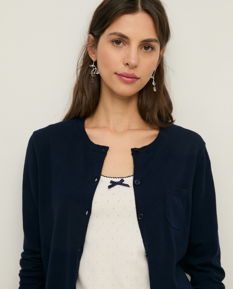 Long-sleeve organic-cotton cardigan|Yerse