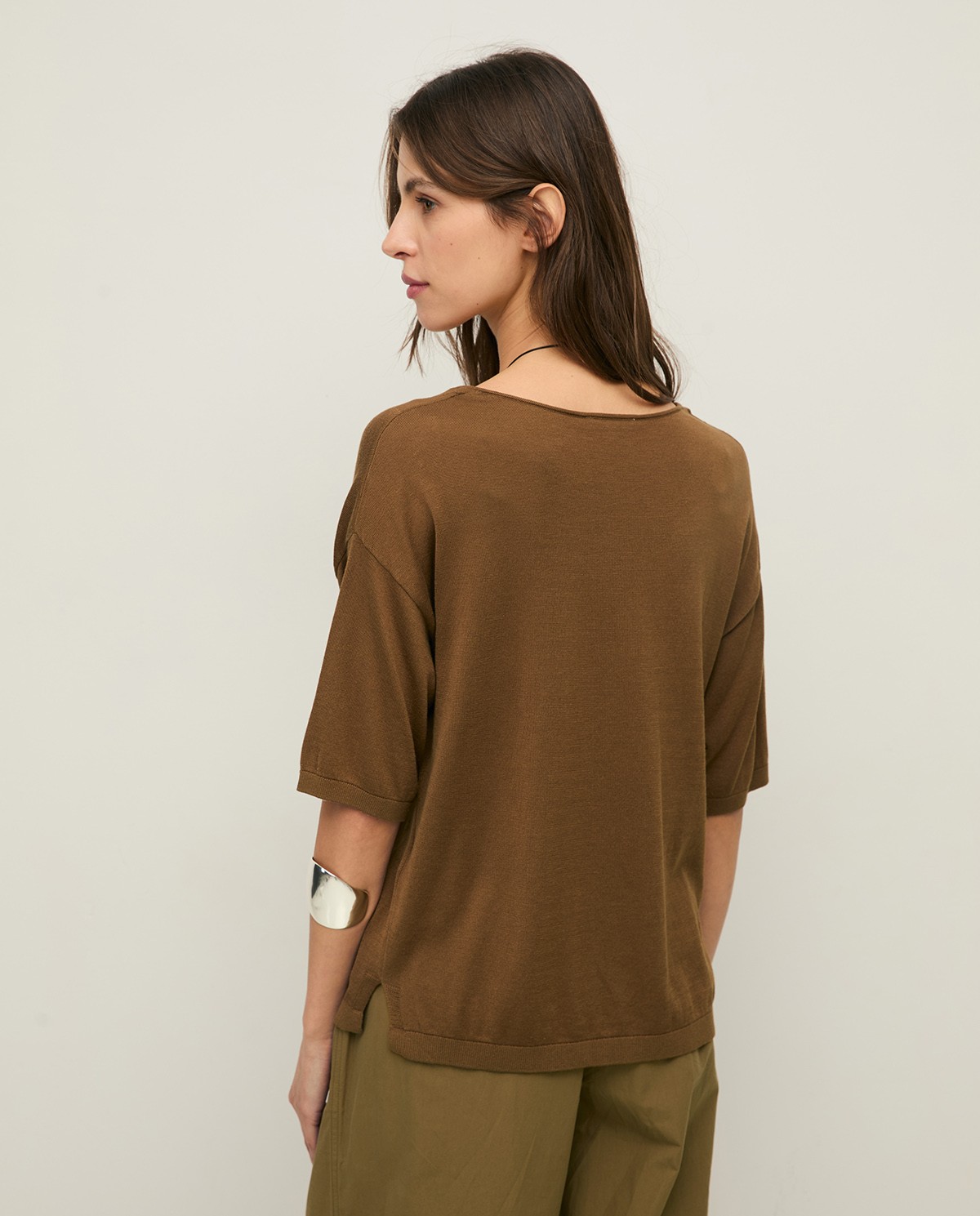 Short-sleeve V-neck sweater|Yerse 4