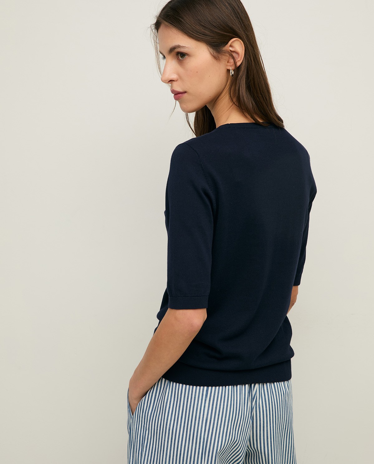 Short-sleeve sweater with round neckline|Yerse 3