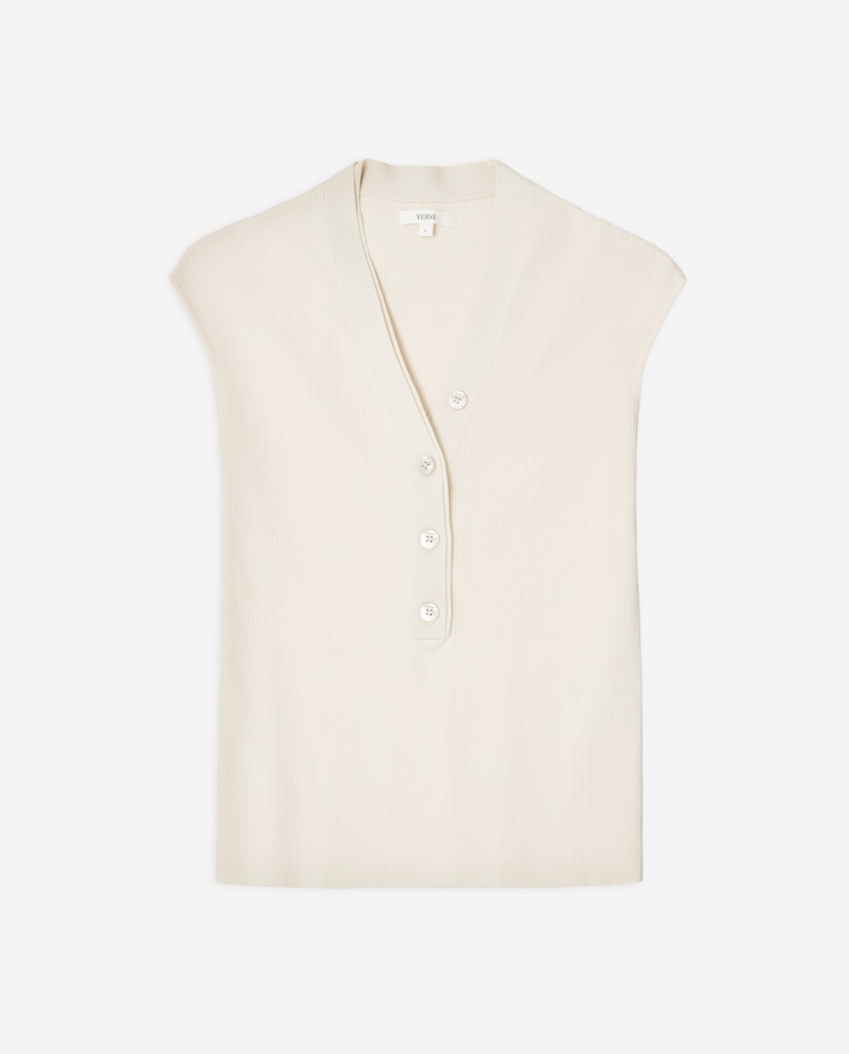 Sleeveless ribbed top with buttons|Yerse 5
