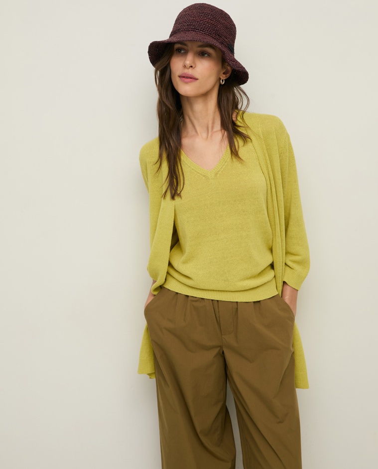 Linen cardigan with French sleeves|Yerse