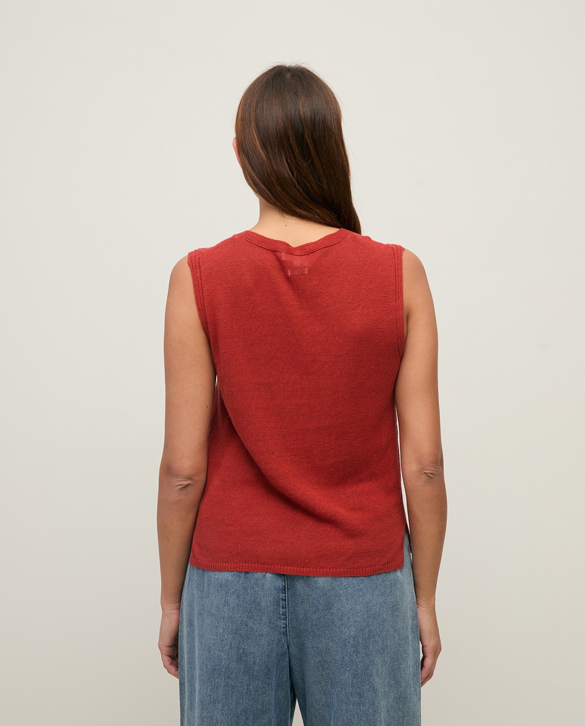 V-neck linen vest|Yerse 2