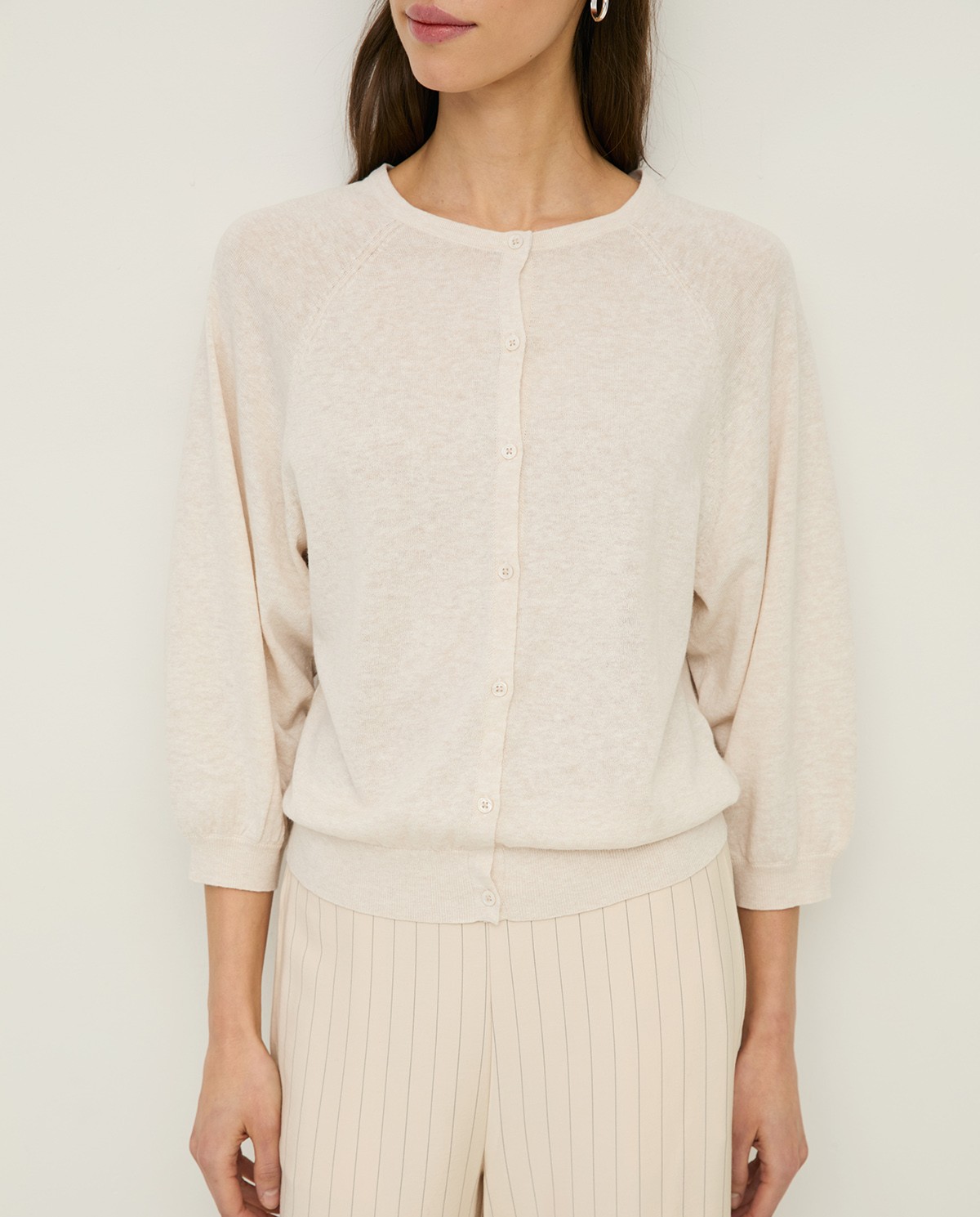 Knit cardigan with puffed sleeves |Yerse 1