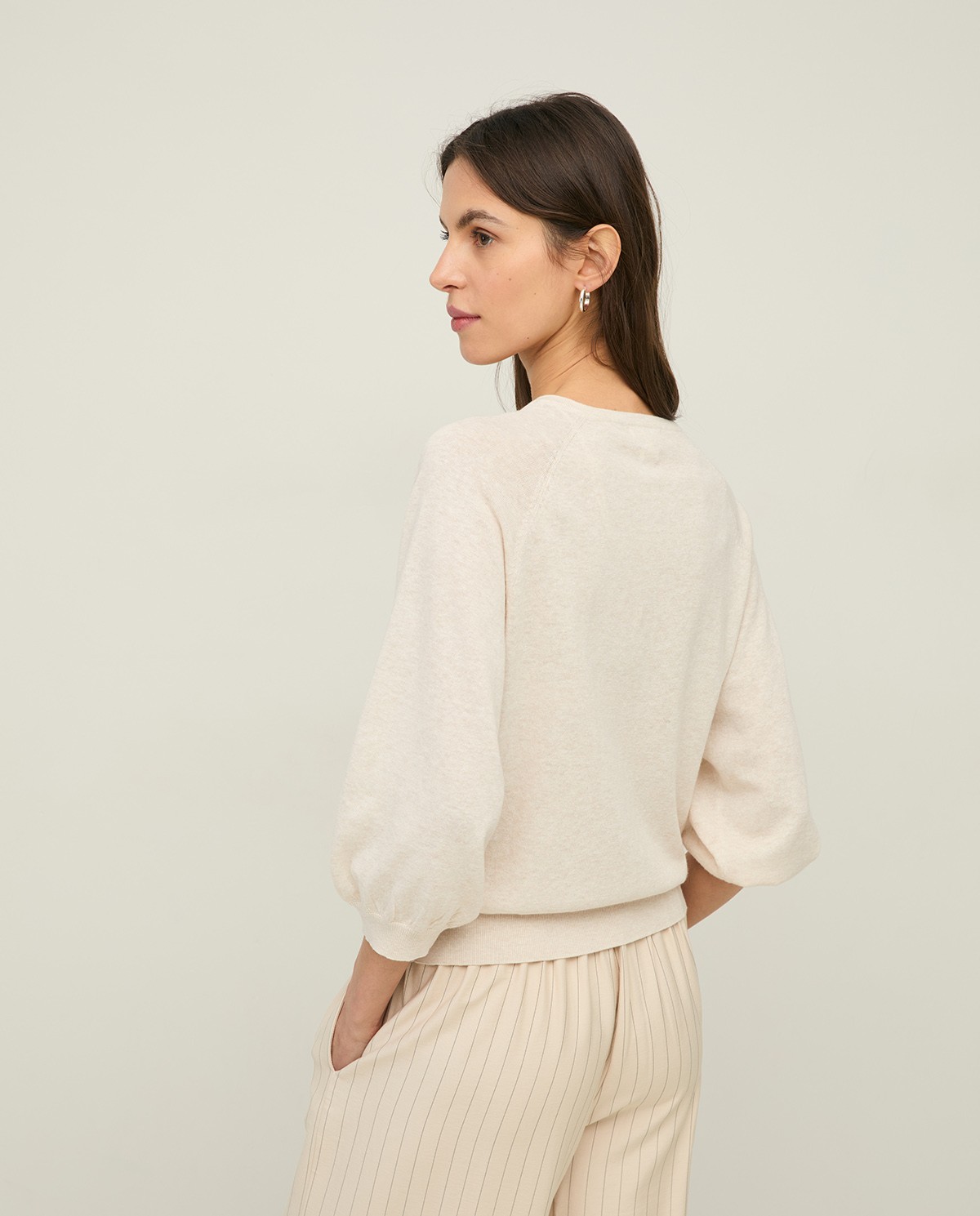 Knit cardigan with puffed sleeves |Yerse 5