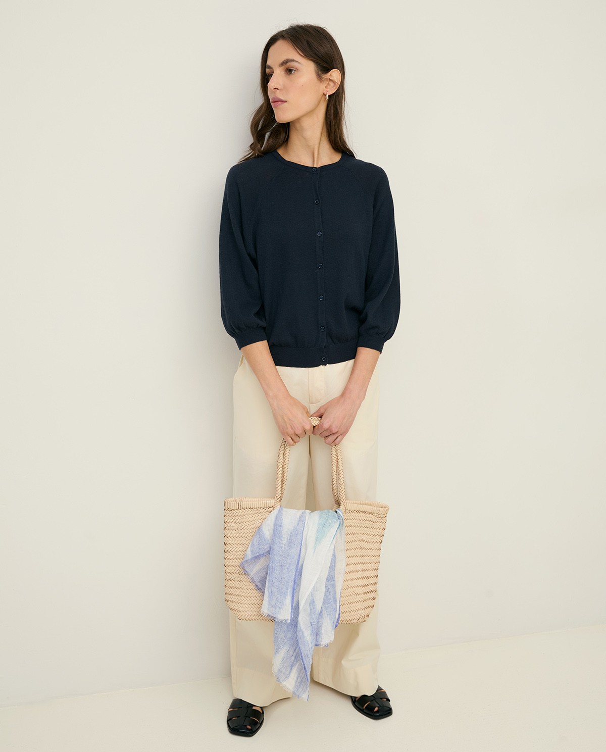 Knit cardigan with puffed sleeves |Yerse 5