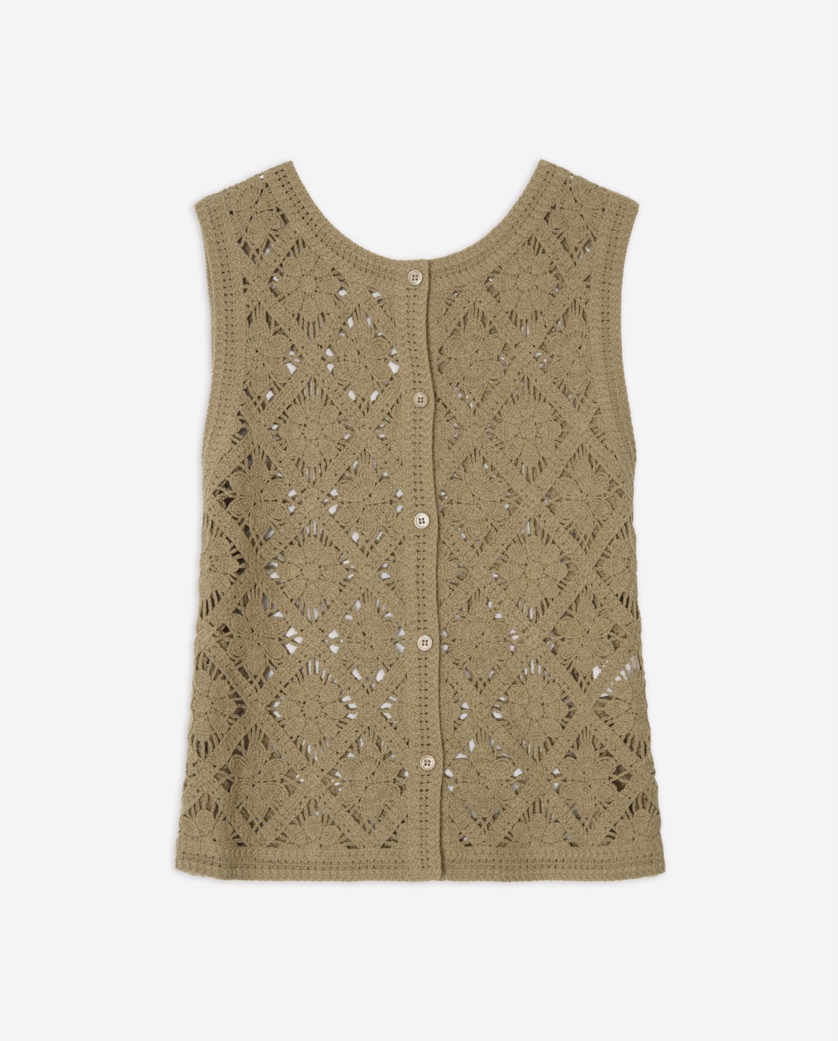 Crochet-effect knit vest|Yerse 5