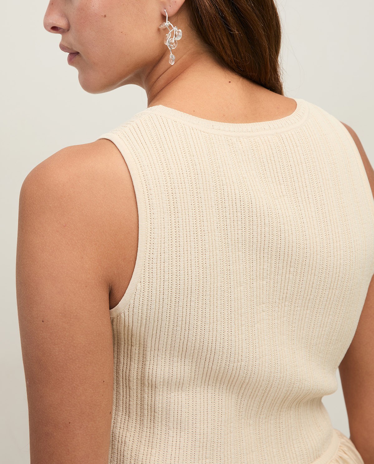 Vestido largo tejido combinado