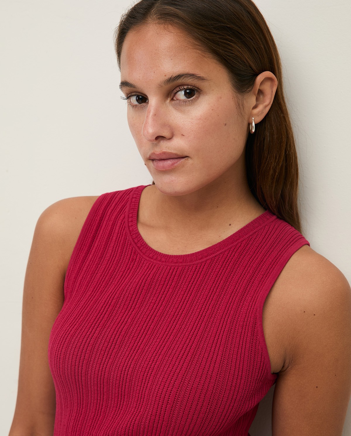 Vestido largo tejido combinado