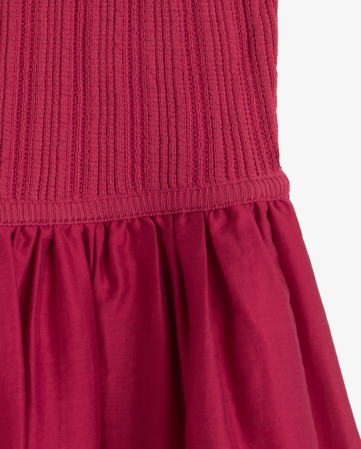 Vestido largo tejido combinado