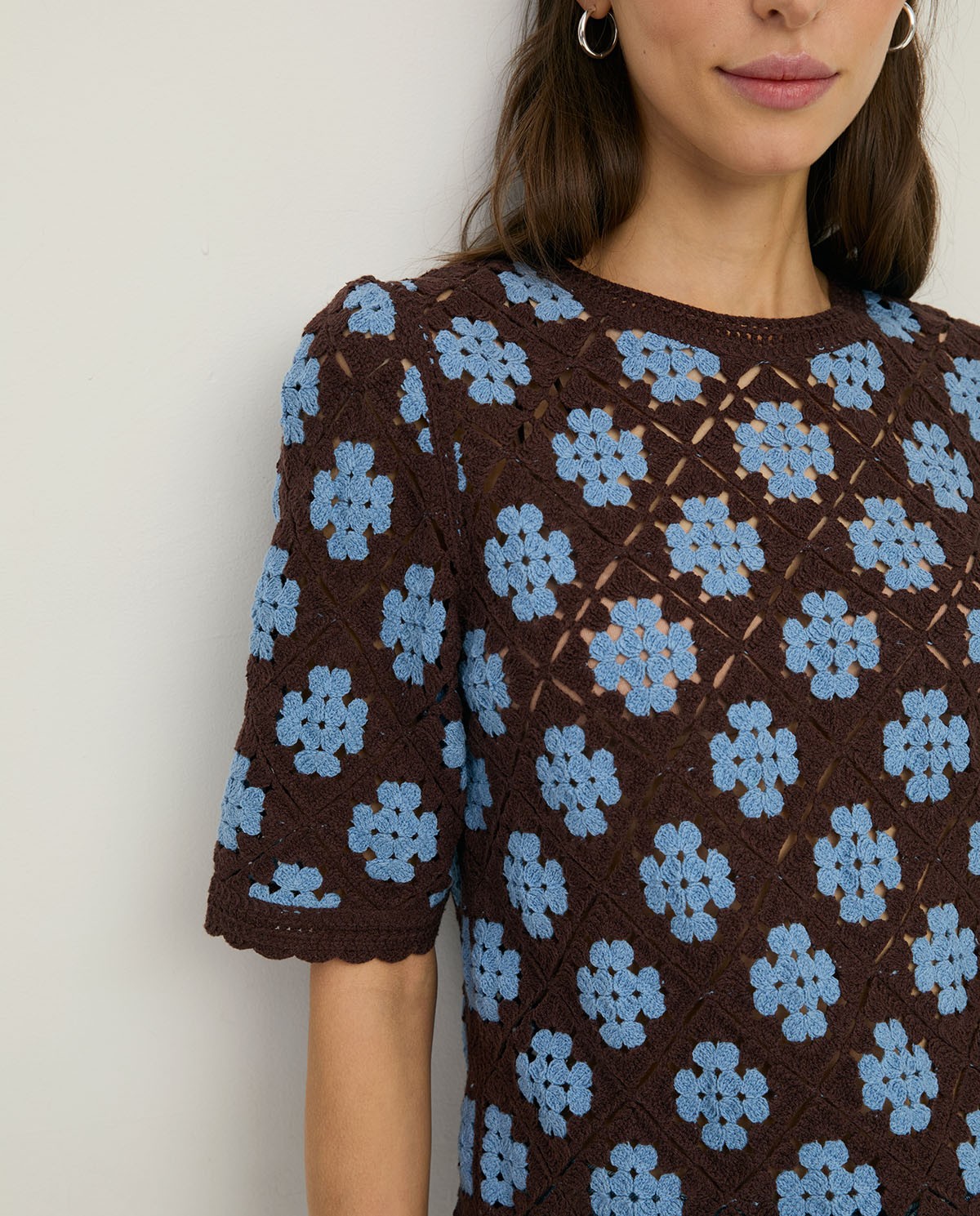 Jersei efecte ganxet motiu floral