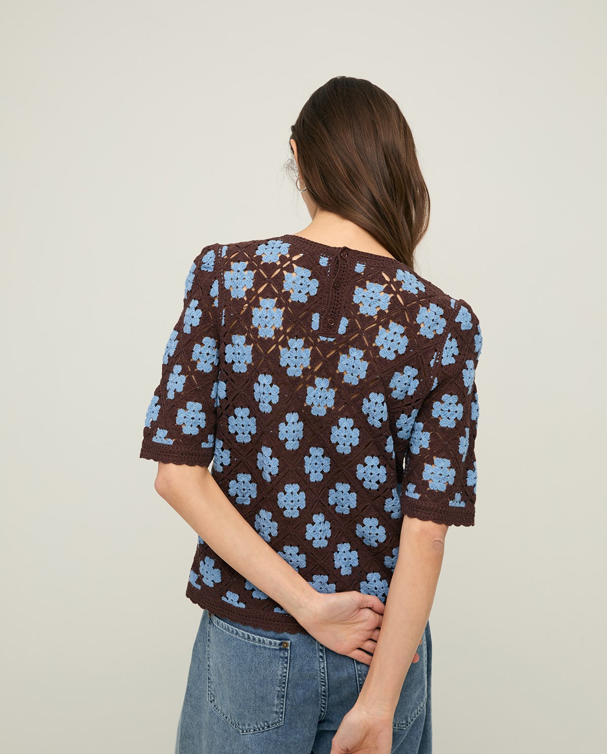 Jersei efecte ganxet motiu floral