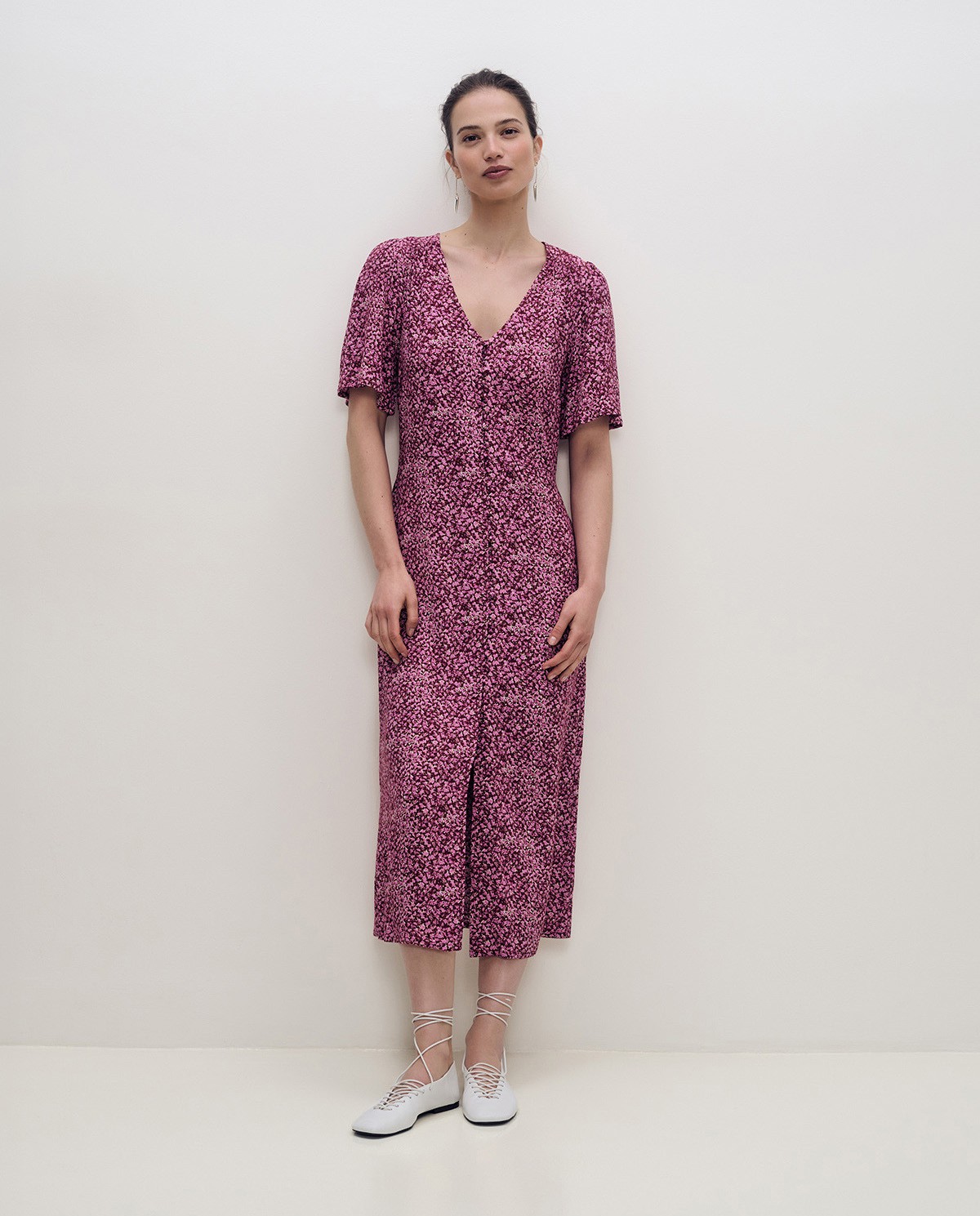 Vestido midi flores