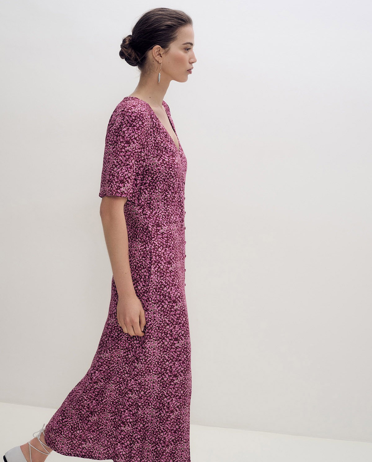 Vestido midi flores
