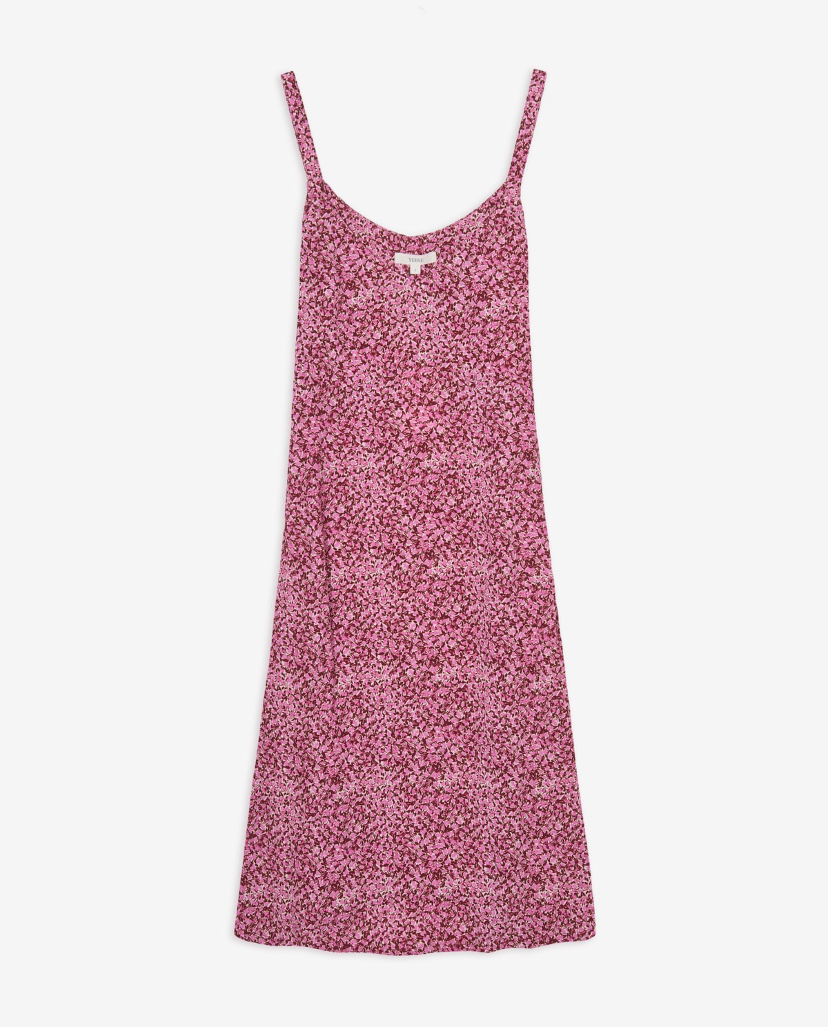Vestido corto fluido de tirantes con estampado de flores y escote de pico 4