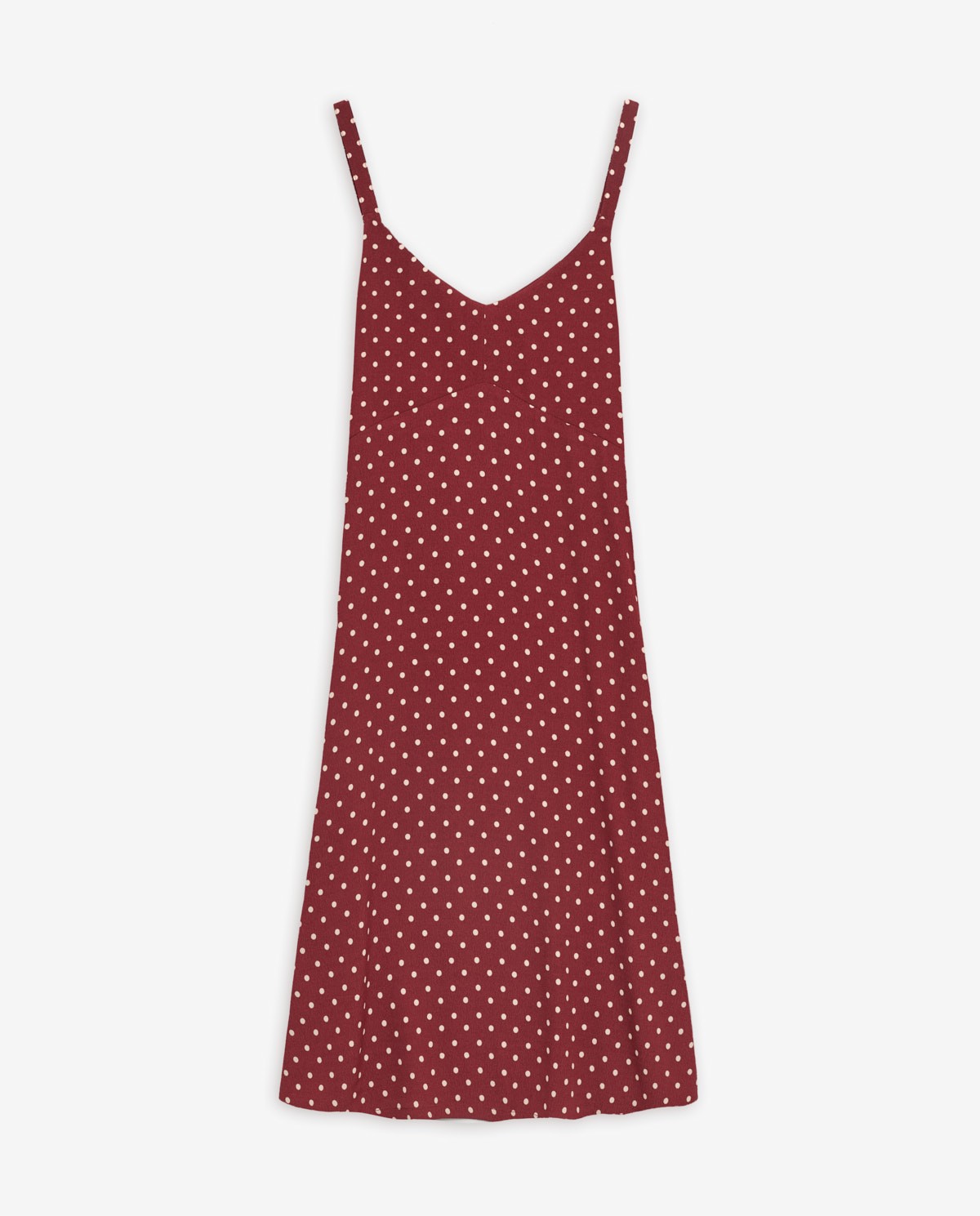 Vestido corto fluido de tirantes con estampado de lunares y escote de pico 4