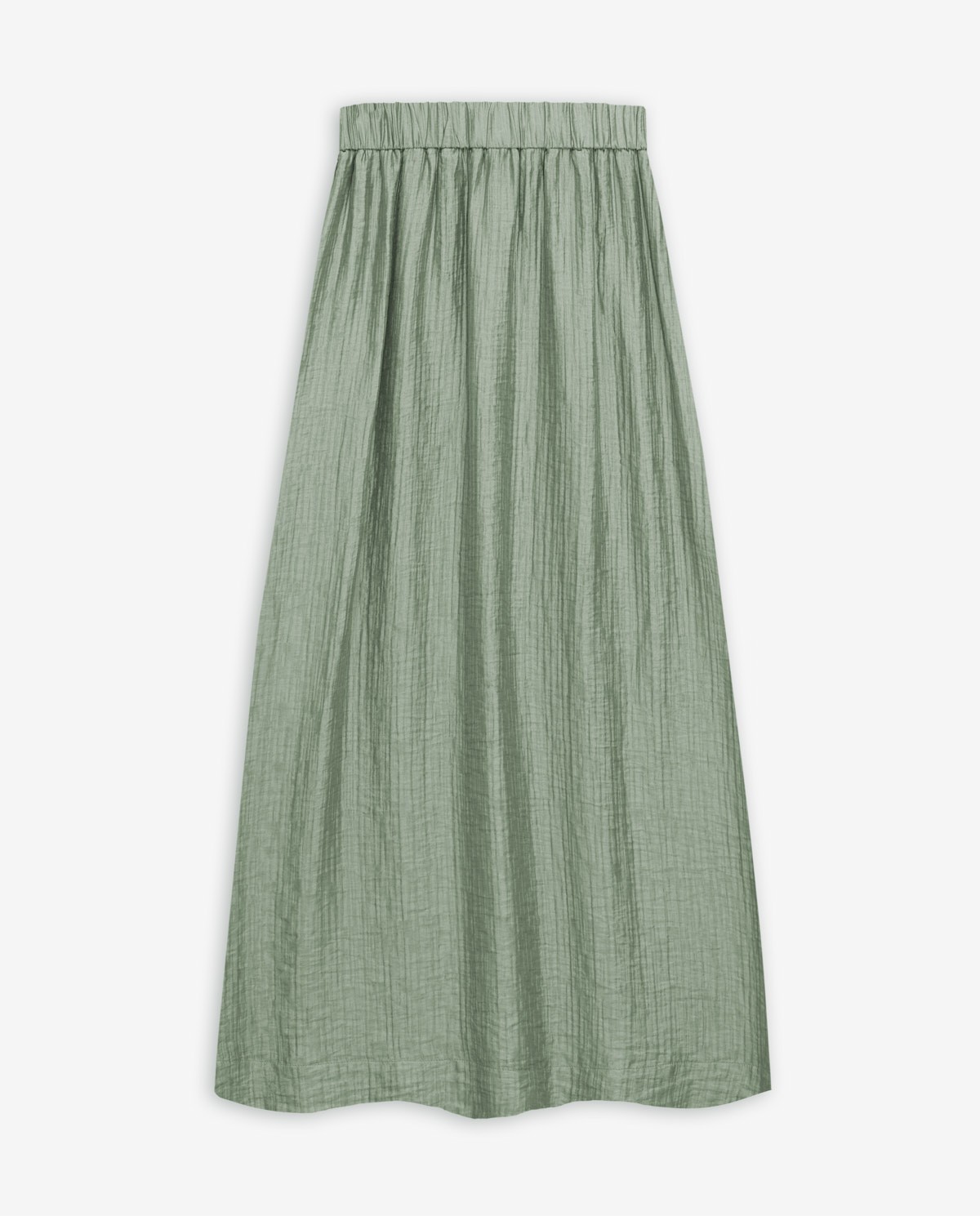 Falda larga de doble gasa en color verde aguamarina con cintura elástica 5