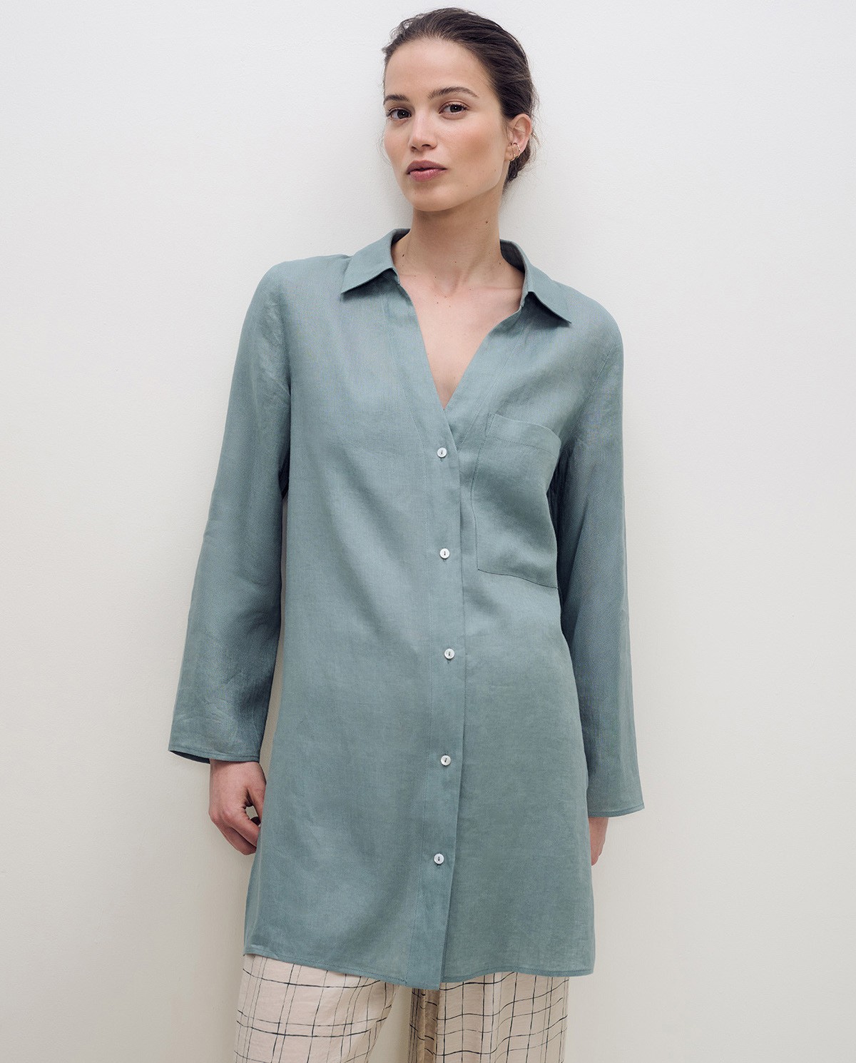 Vestido camisero lino