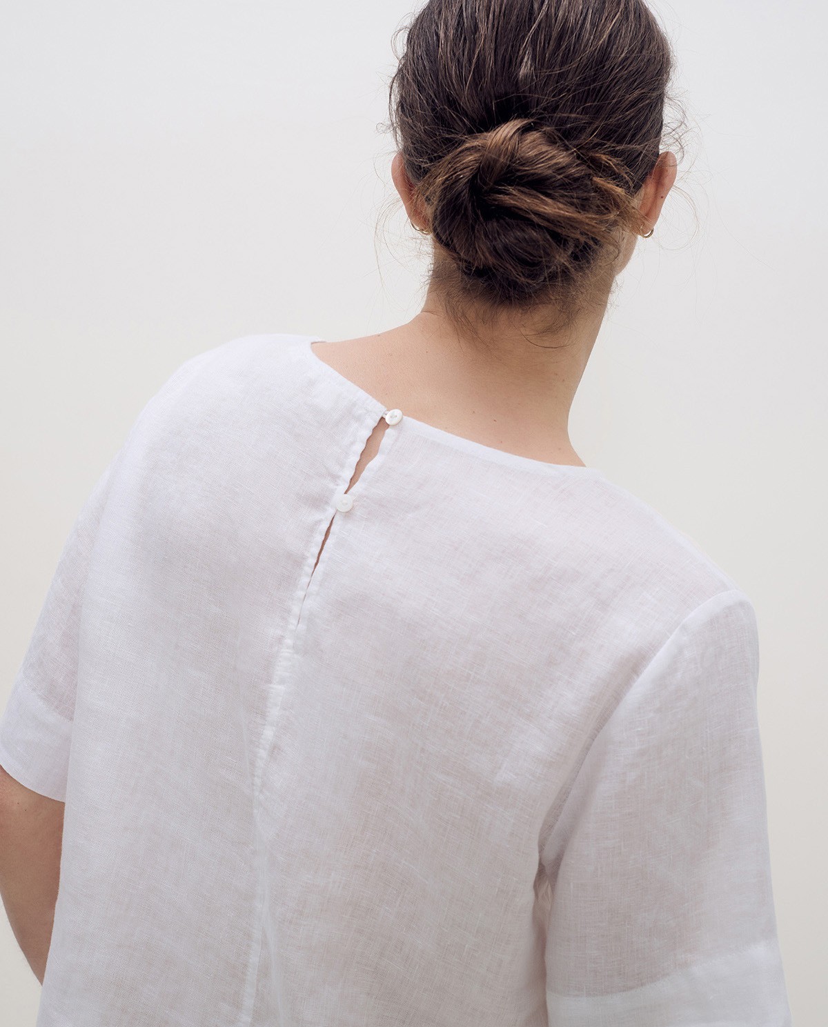 Blusa lino manga corta