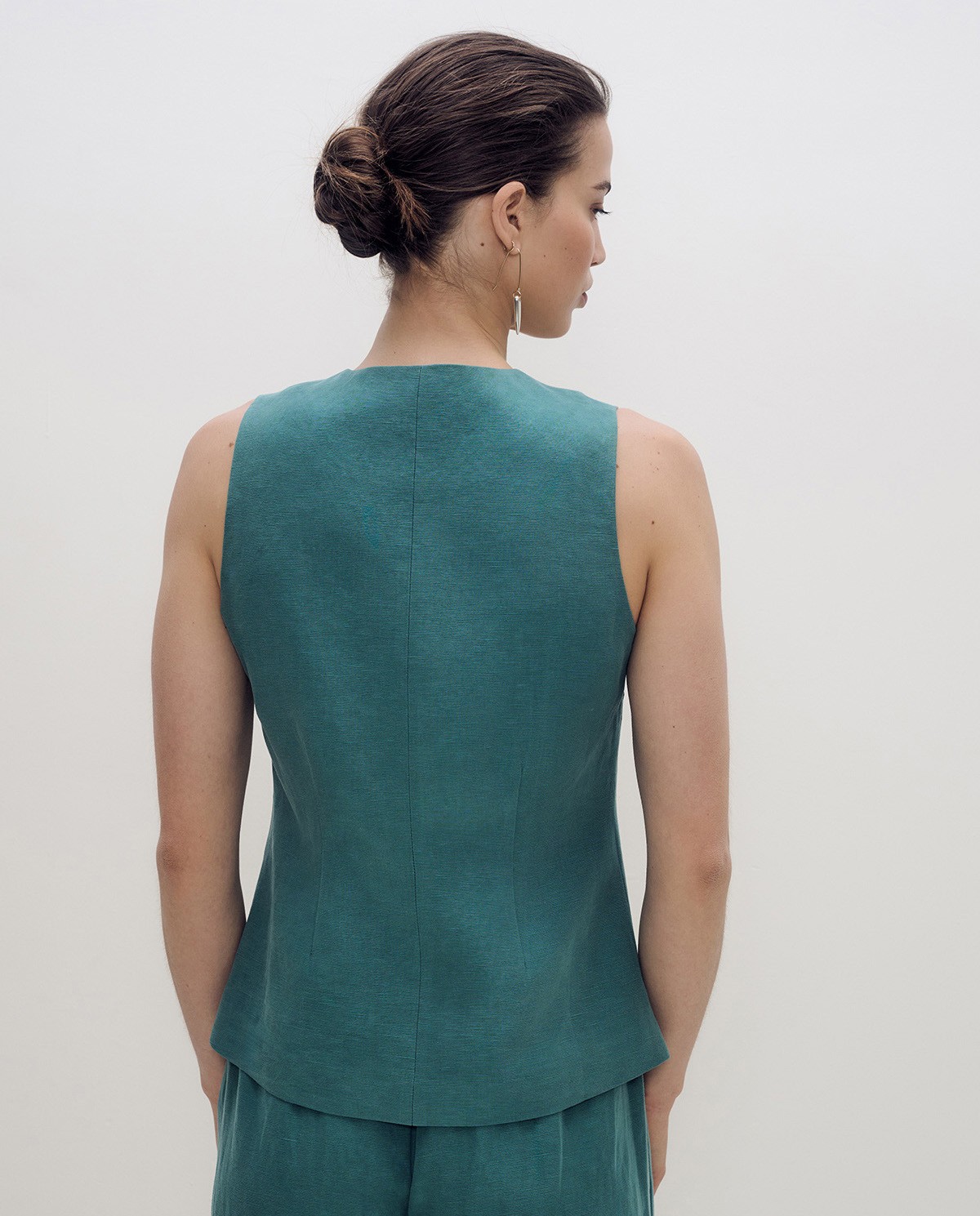 Chaleco traje mezcla lino