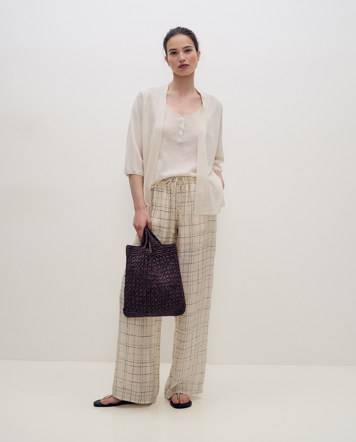 Pantalón ancho cuadros