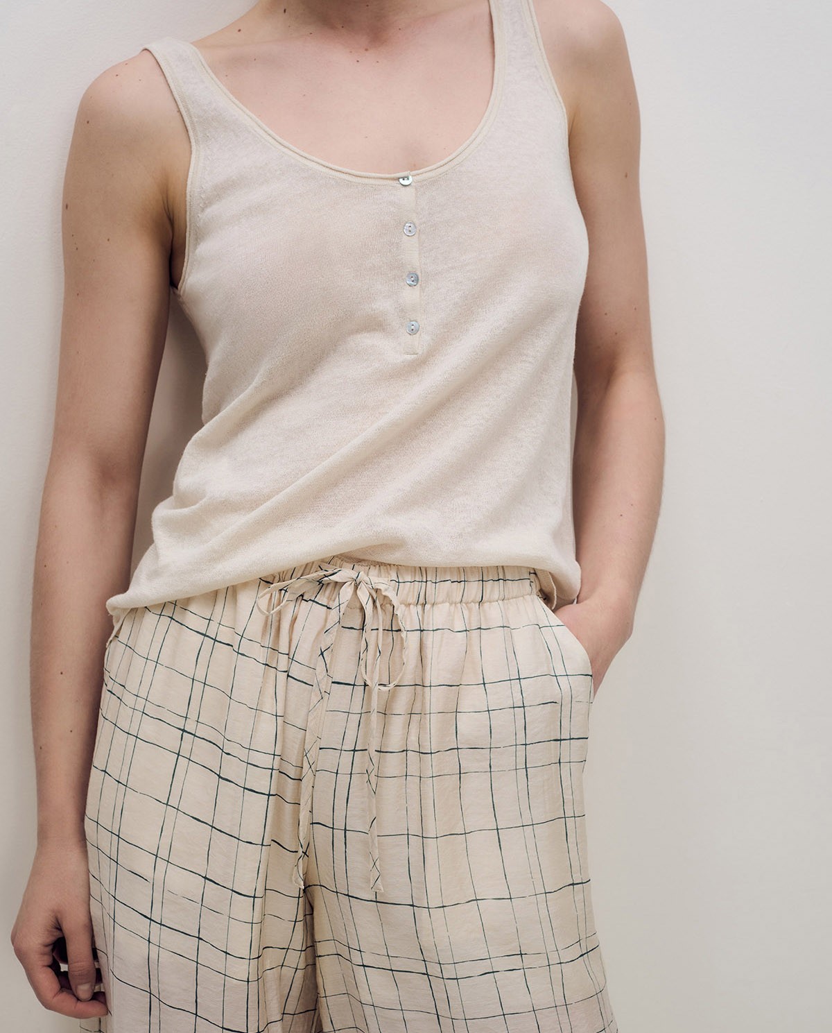 Pantalón ancho cuadros