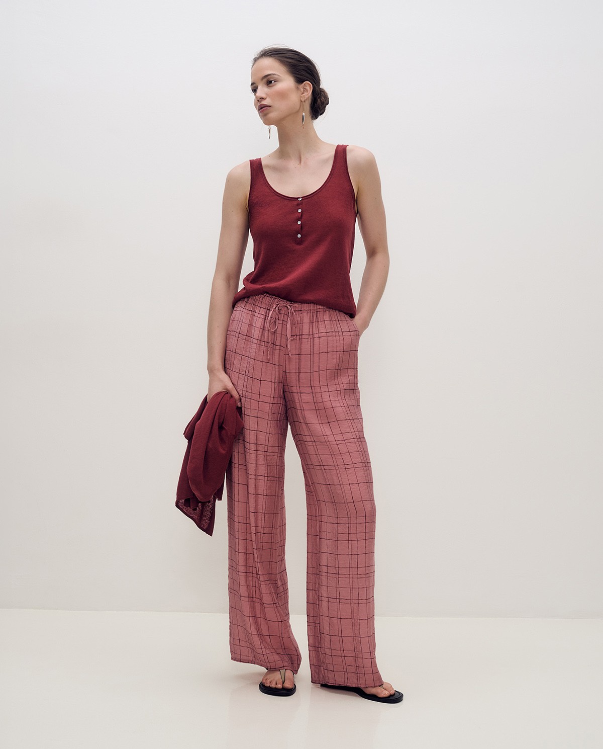 Pantalón ancho cuadros