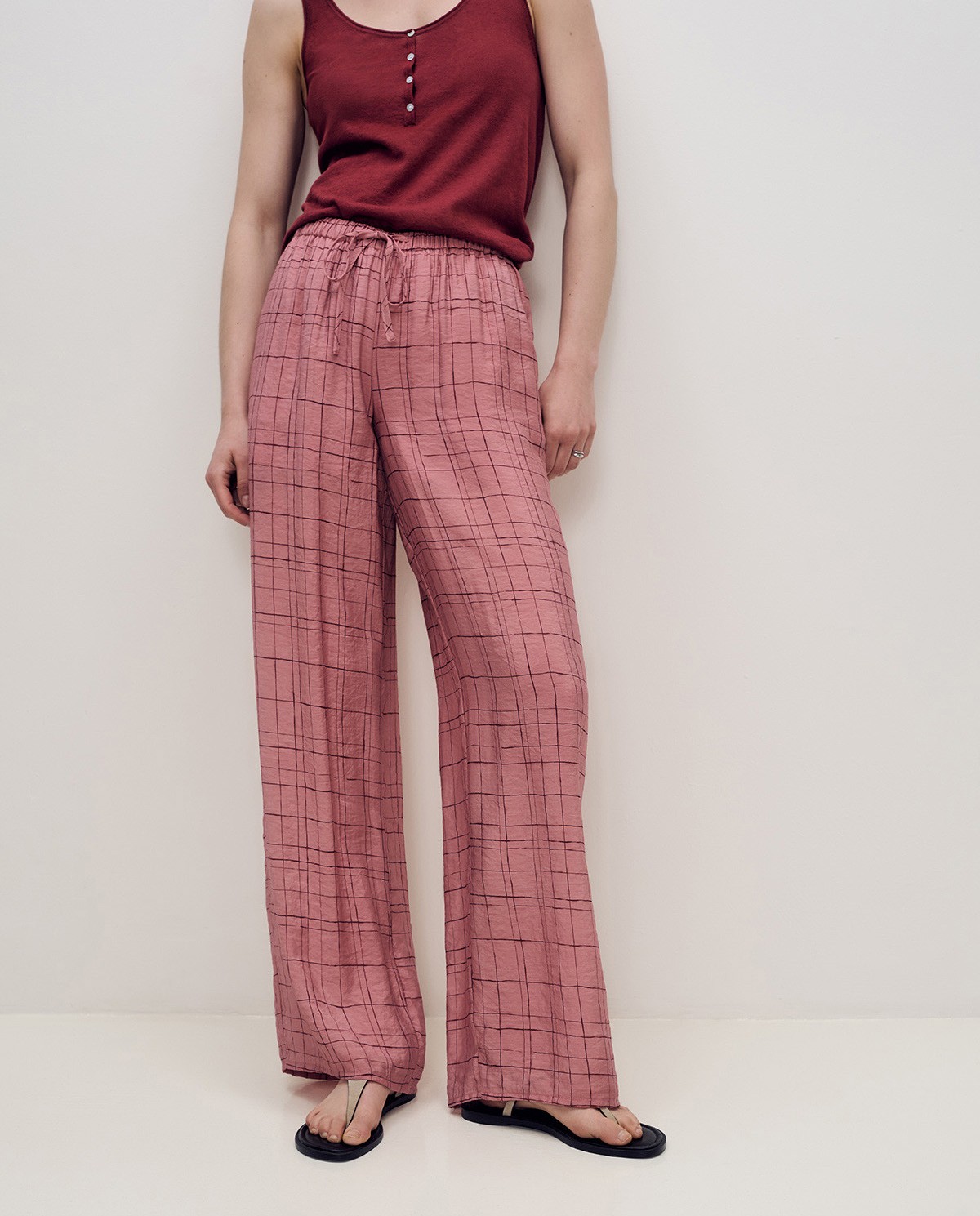 Pantalón ancho cuadros