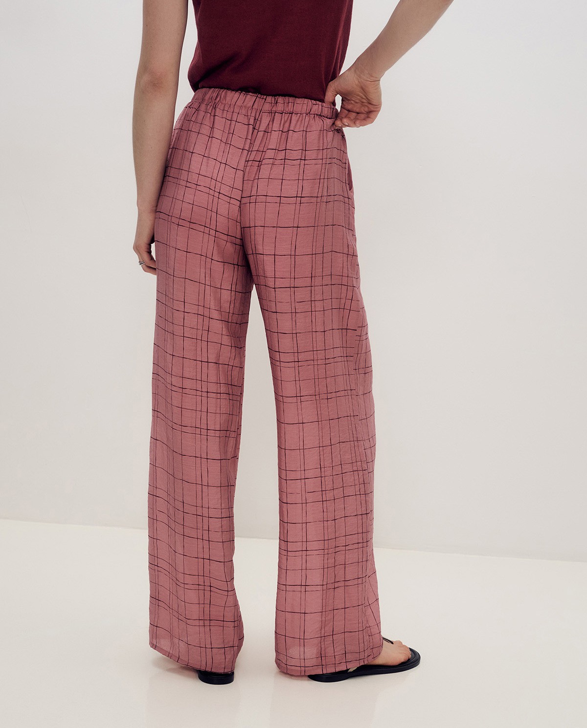 Pantalón ancho cuadros