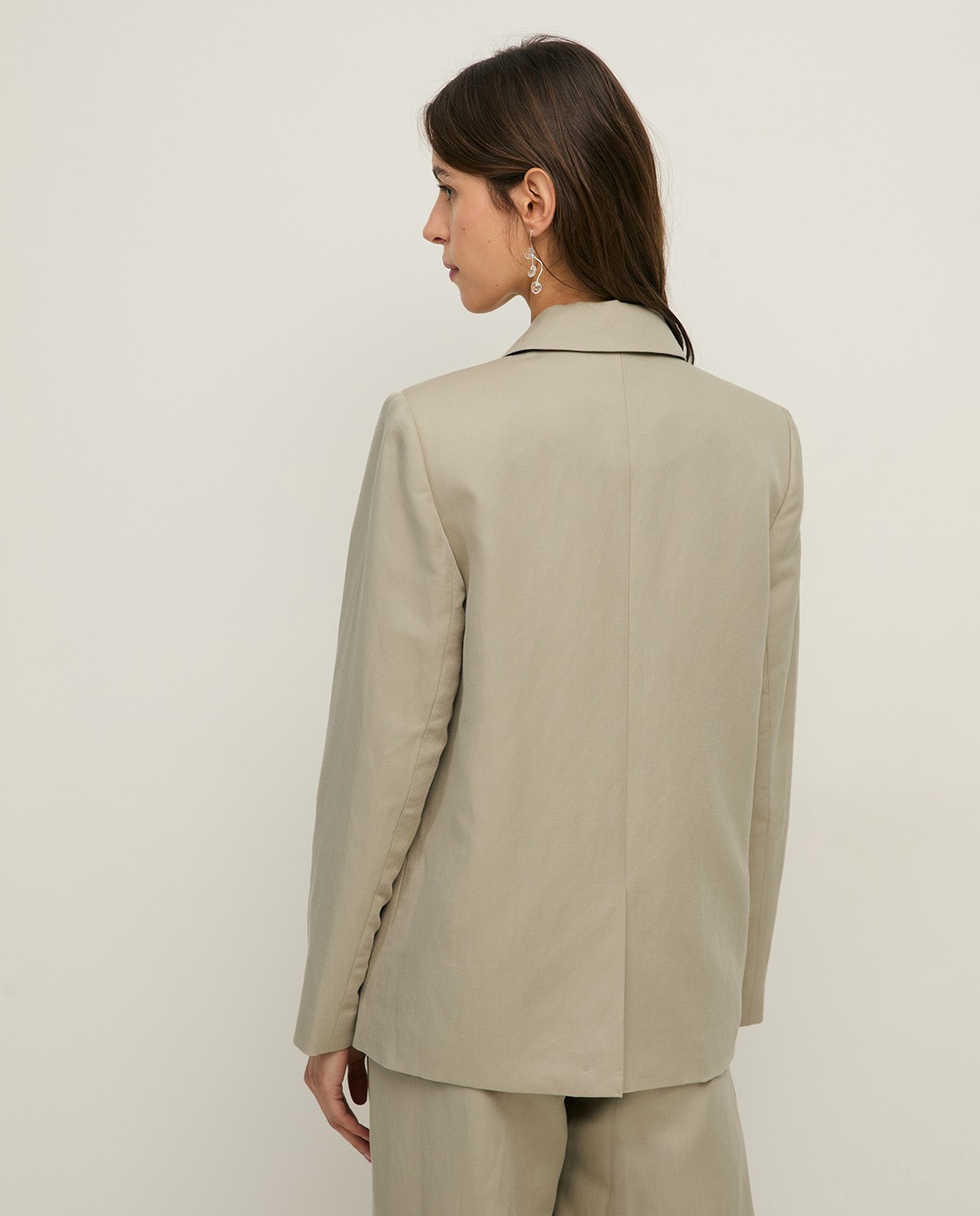 Blazer mezcla lino con botones