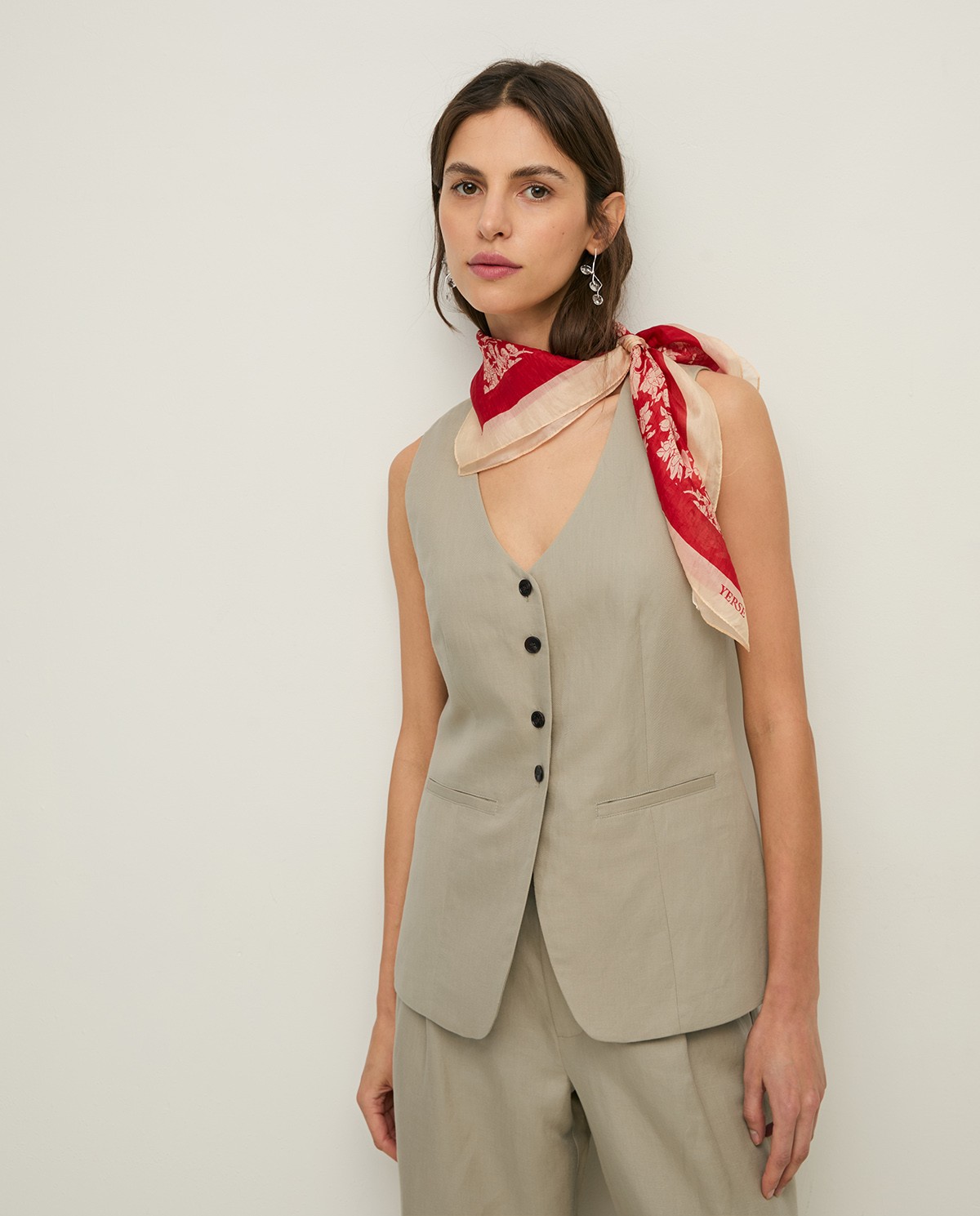 Linen-blend tailored vest |Yerse