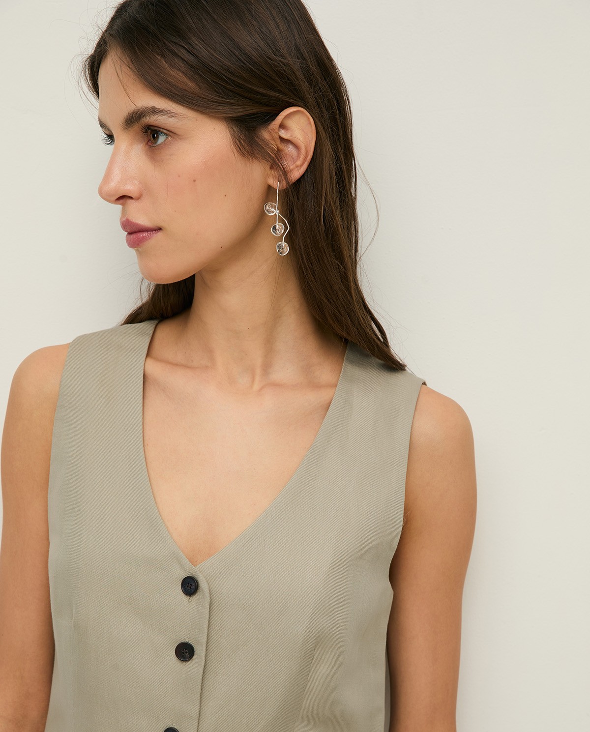 Linen-blend tailored vest |Yerse 3