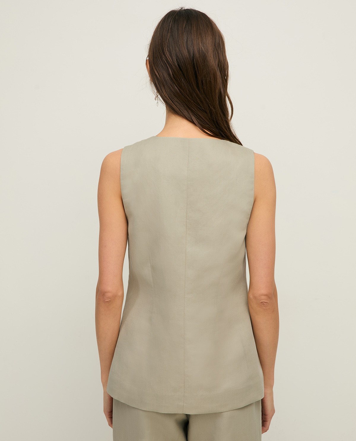 Linen-blend tailored vest |Yerse 5