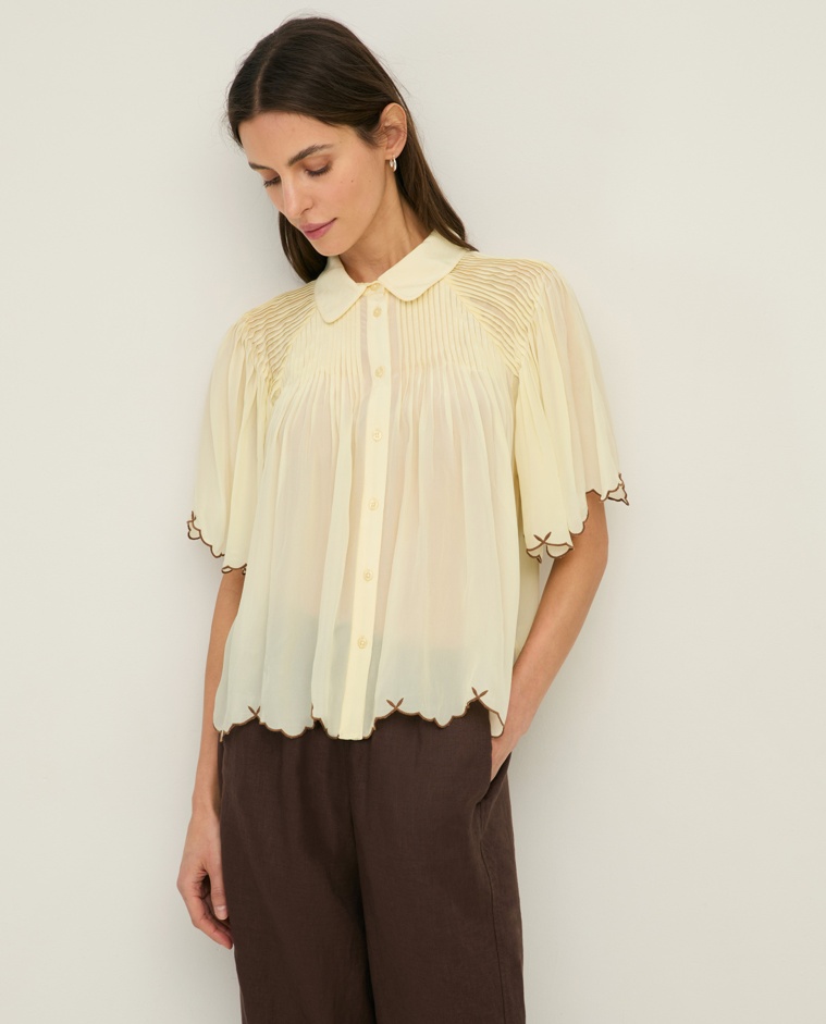 Romantic blouse with embroidery|Yerse