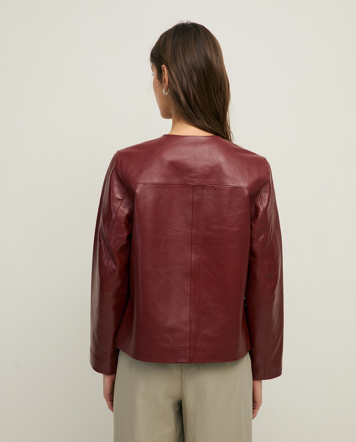 Jaqueta de pell de napa butxaques plastró|Yerse 11