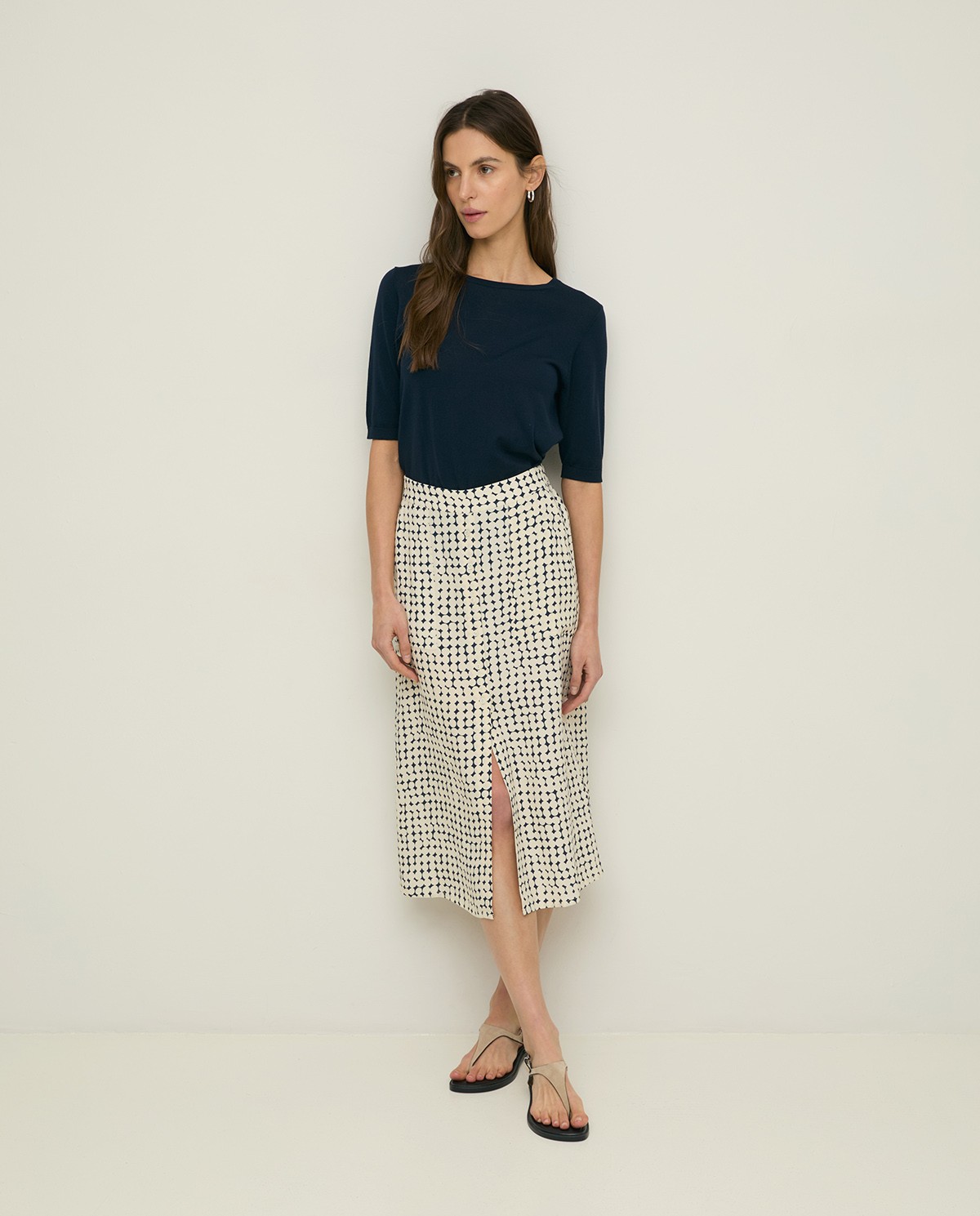 Geometric-print midi skirt |Yerse 2