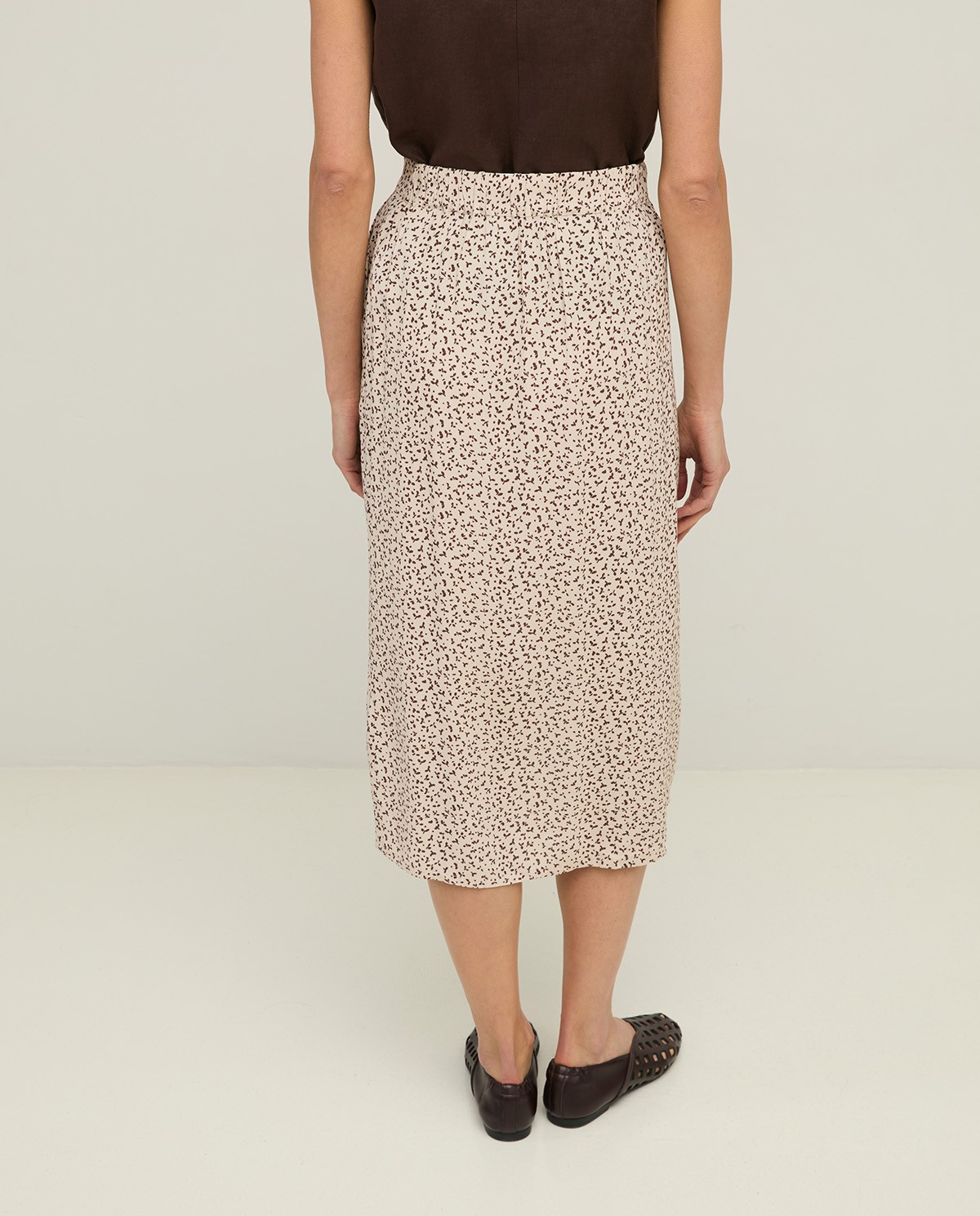 EcoVero™ print midi skirt |Yerse 4