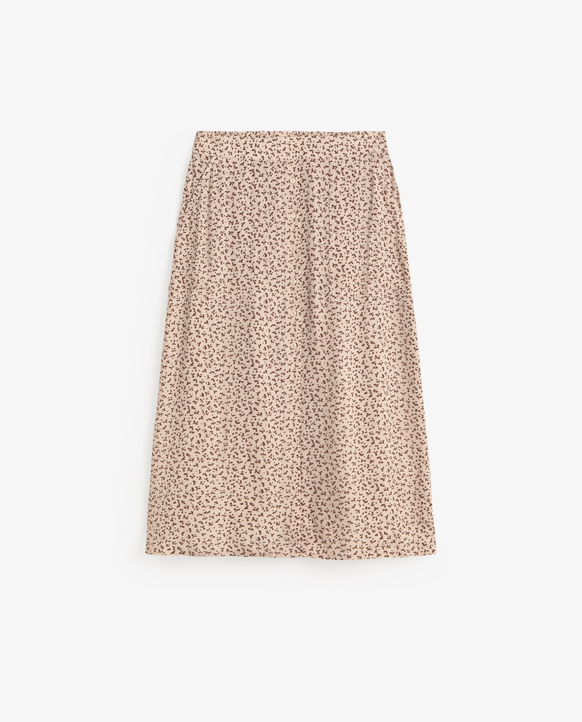 Falda midi estampado EcoVero™ en color crudo, vista frontal con detalle del tejido 5