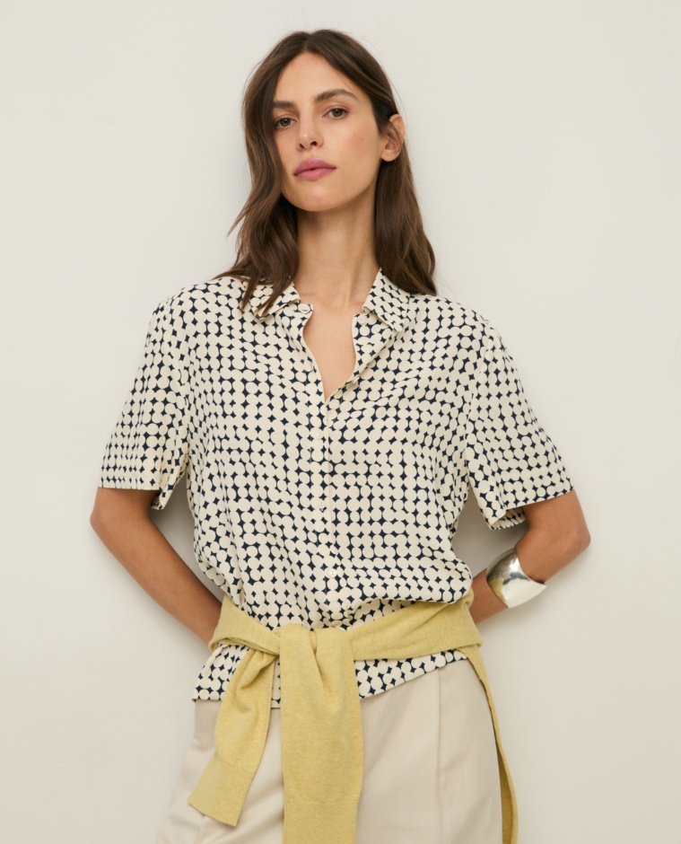 Short-sleeve crepe shirt |Yerse