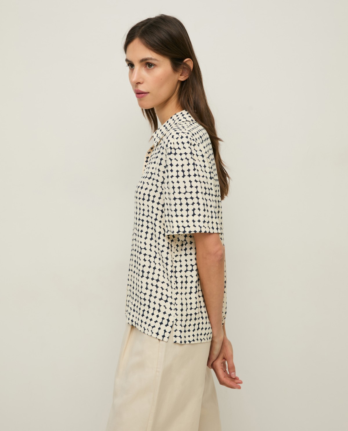 Short-sleeve crepe shirt |Yerse 3