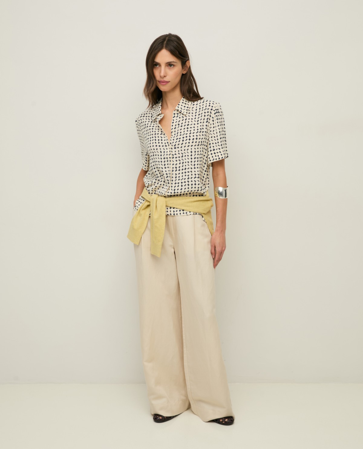 Short-sleeve crepe shirt |Yerse 5