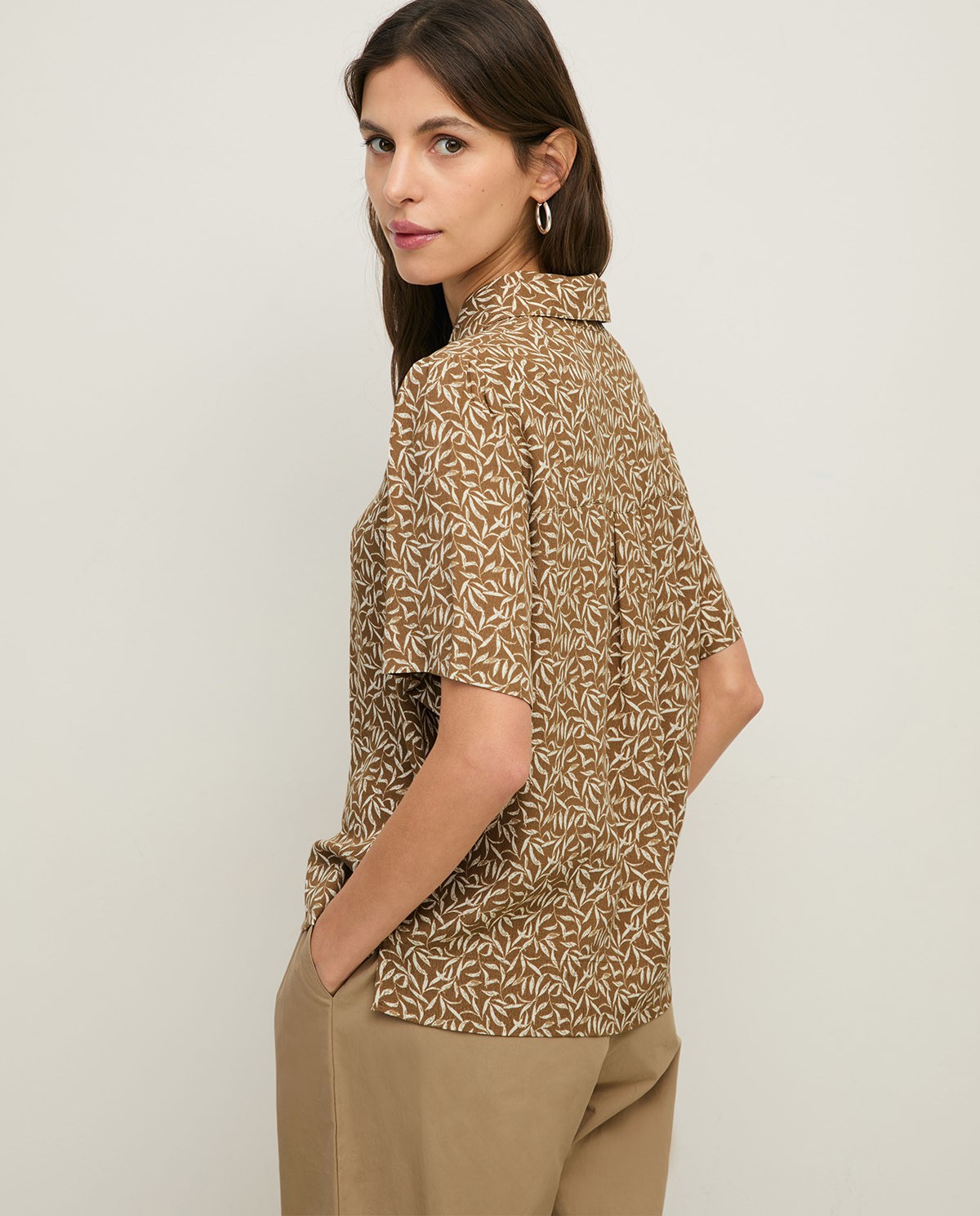 Short-sleeve crepe shirt |Yerse 3