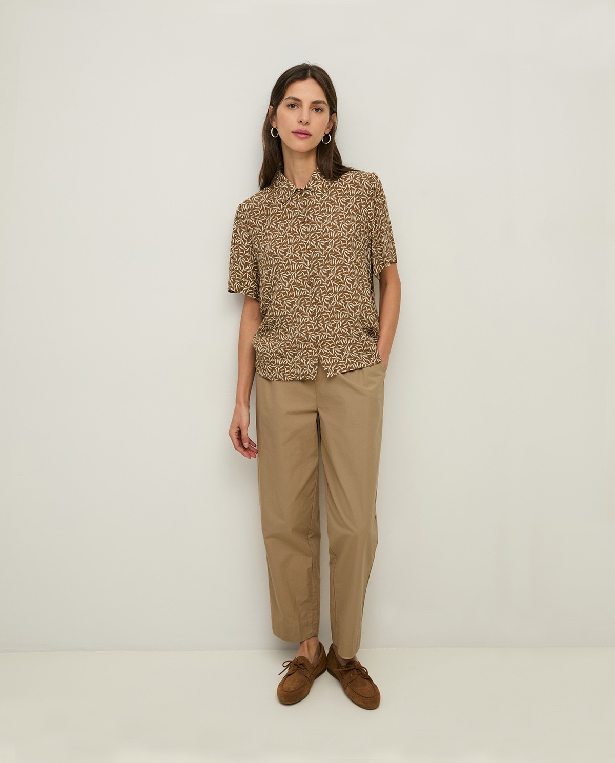 Short-sleeve crepe shirt |Yerse 4