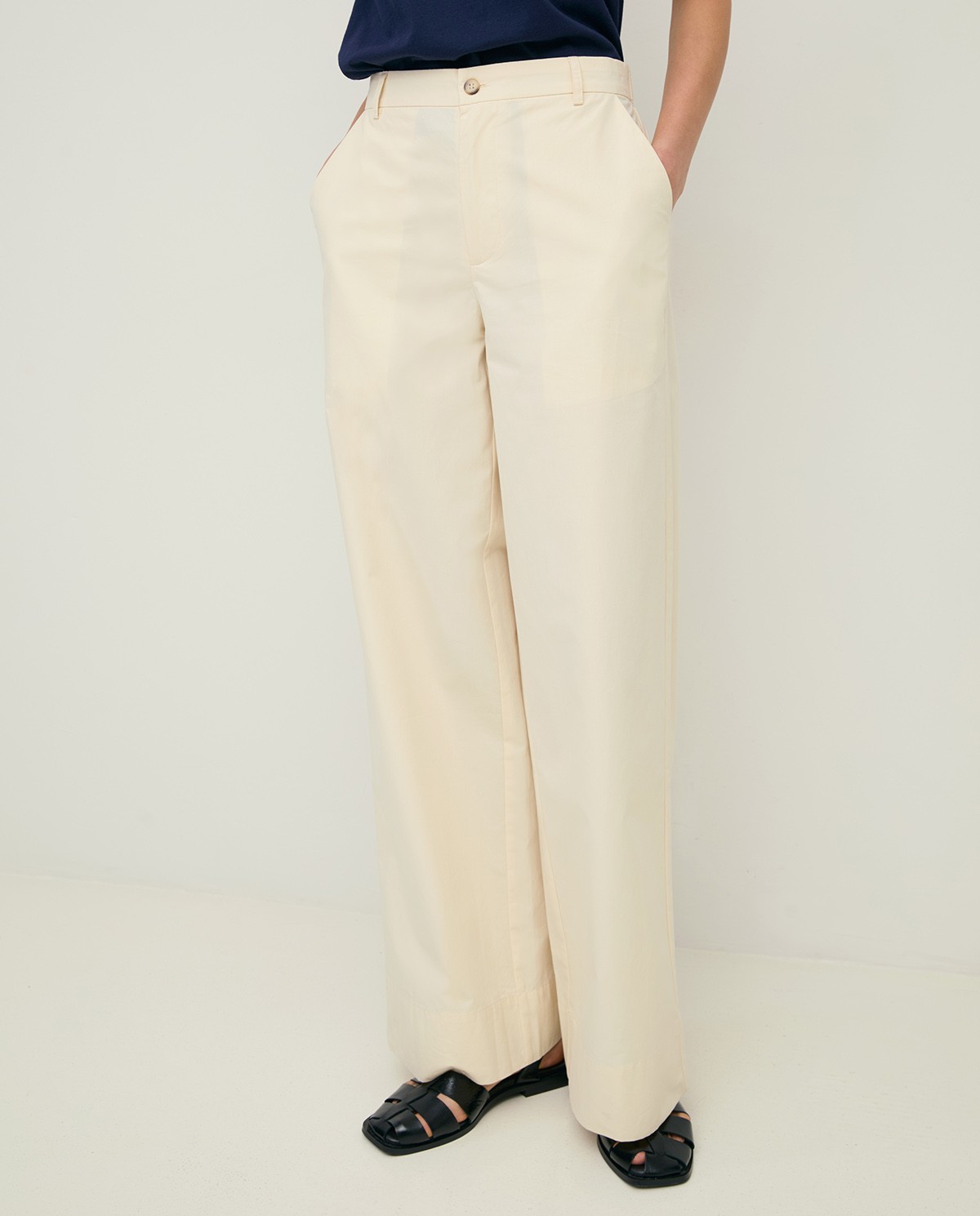 Wide-leg poplin trousers|Yerse 3