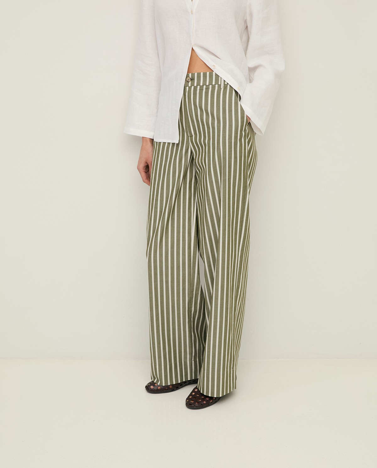 Wide-leg poplin trousers|Yerse 1